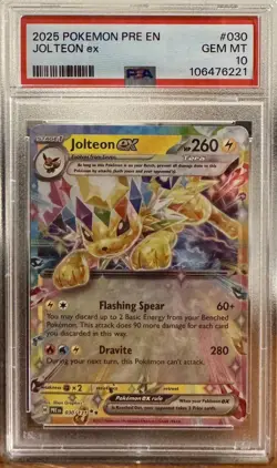 Jolteon Ex PSA 10 30/131 Prismatic Evolutions 2025 Pokemon 30 MINT GEM English - Image 1