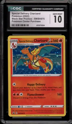 Pokemon Special Delivery Charizard P.M. Center UK Holo Promo SWSH075 CGC 10 - Image 1