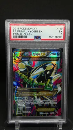 2015 Pokemon XY Primal Clash Primal Kyogre EX Full Art 149/160 #149 PSA 5 - Image 1