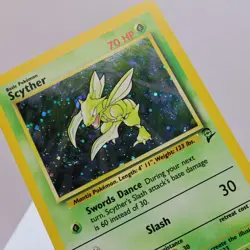 Pokemon TCG - Scyther 17/130 Base Set 2 Holo Rare WOTC 1999 - EXC/NM Indent - Image 1