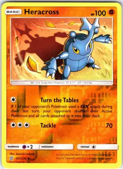 Heracross 107/236 Uncommon Reverse Holo SM - Unified Minds Pokemon NM - Image 1