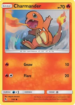 Charmander 7/68 Hidden Fates Lightly Played Pokemon Card - Image 1