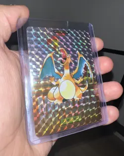 Prizm Charizard 1997 Carddass Pocket Monsters No. 006 CUSTOM Pokemon Card NM+ - Image 1