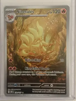 Pokemon Ninetales Illustration Rare Full Art Holo SV03 Obsidian Flames Card - Image 2