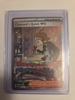 Pokemon TCG Trainer Card Clemont's Quick Wit Rare Holo, 243/191, Surging Sparks - Image 1