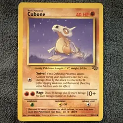 Cubone 50/64 Base Set Common Regular Basic Pokemon Card TCG Sad LP - Image 1