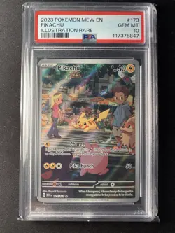 Pikachu 2023 Pokemon Mew EN-151 Illustration Rare IR #173 PSA 10 - Image 1