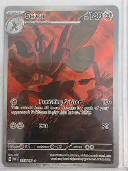 Pokemon Scizor Illustration Rare Holo SV03 Obsidian Flames 205/197 140 HP Card - Image 2