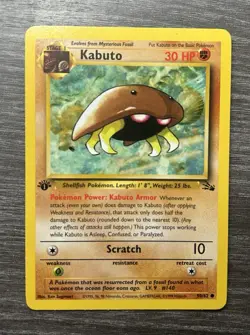 Pokemon TCG Kabuto 50/62 Fossil 1st Edition - Image 1
