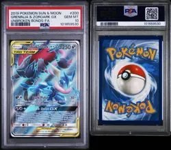 🔥 2019 POKEMON SUN & MOON UNBROKEN BONDS FULL ART GRENINJA & ZOROARK GX PSA 10 - Image 3