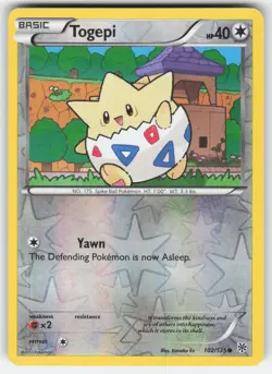 Togepi 102/135 Common Plasma Storm Pokemon Reverse Holo MP - Image 1