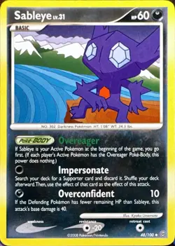 Sableye 48/100 Uncommon Stormfront Pokemon Lightly Played - Image 1