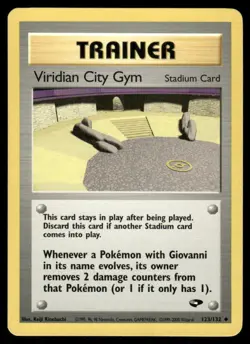 Pokemon Cards Viridian City Gym 123/132 Unlimited Gym Challenge WOTC Uncommon NM - Image 1