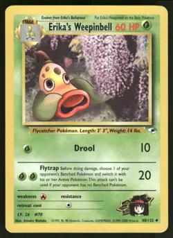 Pokemon Cards Erika's Weepinbell 48/132 Gym Heroes Uncommon NM - Image 1