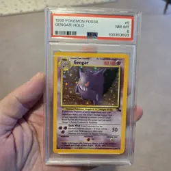 Pokemon Card - Gengar Fossil Holo Rare 5/62 WOTC - PSA 8 - Image 1