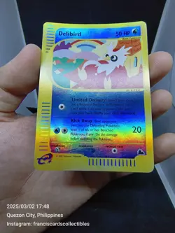 Pokemon Card - DELIBIRD #49 - REVERSE FOIL (SKYRIDGE) YEAR 2003 - Image 4