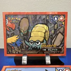 Omastar #139 & Omanyte #138 Pokemon Safari Flash Edition Broke Ice Holo - Image 2