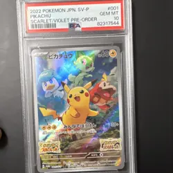 Pokemon Pikachu 001/SV-P SV-P Promo Holo Japanese PSA 10 2022 - Image 1