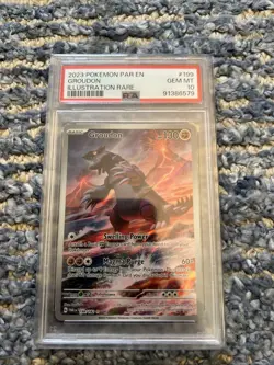 2023 POKEMON PAR EN-PARADOX RIFT ILLUSTRATION RARE #199 GROUDON PSA 10 - Image 1