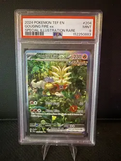 2024 Pokemon PSA 9 Gouging Fire ex #204/162 S&V Temporal Forces SIR Mint - Image 1