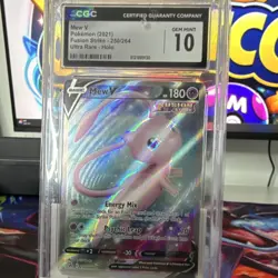 Pokemon TCG Mew V Fusion Strike Ultra Rare Holo CGC 10 2021 - Image 3