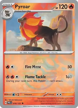 Pyroar (Master Ball Pattern) 016/131 - Prismatic Evolutions - Pokemon TCG - LP - Image 1