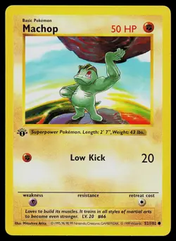 Pokemon Card - Machop Base Set Shadowless 52/102 1st Edition Common - Image 1