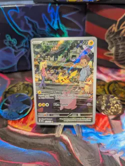 Pikachu 173/165 Pokemon Card 151 Holo English Off Center - Image 1