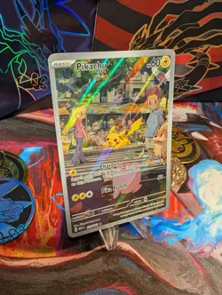 Pikachu 173/165 Pokemon Card 151 Holo English Off Center - Image 3