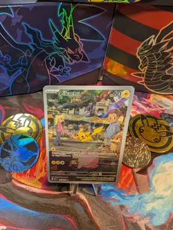 Pikachu 173/165 Pokemon Card 151 Holo English Off Center - Image 4