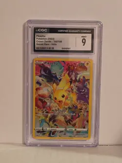 PIKACHU ~ 2023 Pokemon CGC 9 Card #160/159 Crown Zenith Secret Rare Holo - Image 1