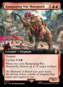LTC Extended Art RAMPAGING WAR MAMMOTH 1x Rare Lord of the Rings MTG NM - Image 1