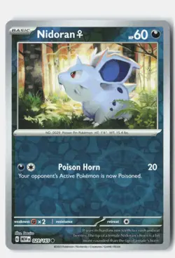 Nidoran F Reverse Holo 029/165 Common 151 Pokemon Near Mint - Image 1