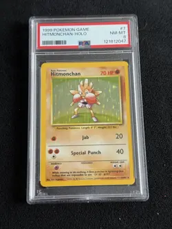 Pokemon Hitmonchan 7/102 Base Set Vintage Holo PSA 8 - Image 1