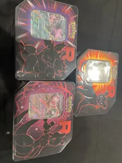 Pokemon Destined Rivals Team Rocket Tins Set of 3 New Sealed (Mewtwo, Nidoking) - Image 1
