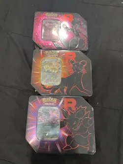 Pokemon Destined Rivals Team Rocket Tins Set of 3 New Sealed (Mewtwo, Nidoking) - Image 2