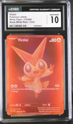 Victini 172/086 Black White Rare Holo | White Flare | CGC 10 Gem Mint - Image 1