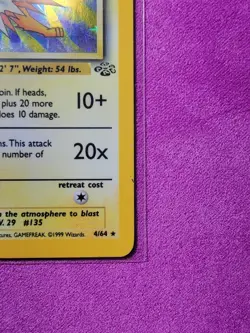 Pokemon TCG Jolteon Jungle 4/64 Holo Unlimited Holo Rare LP-MP - Image 2