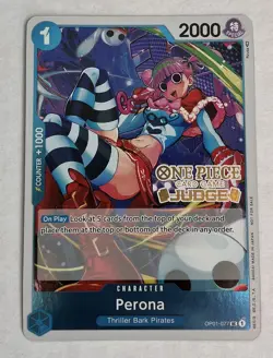 One Piece- Perona Judge Stamped - OP01-077- Alt Art Promo Nm/ Mint - English - Image 1
