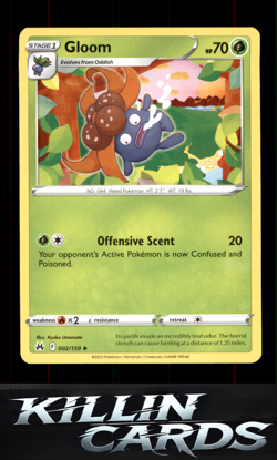 Gloom 002/159 Pokemon Uncommon Crown Zenith Card NM - Image 1