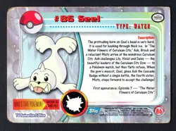 SEEL #86 CROMO / CARD COLECCION POKEMON TRADING CARDS 1999-2000 TOPPS - Image 2