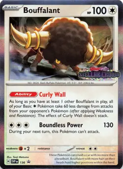 Bouffalant - 136 - HOLO Stamp- SV: Scarlet & Violet Promo Cards - NM - Image 1