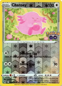 Chansey 051/078 - REVERSE HOLO - Pokemon GO - NM - Image 1