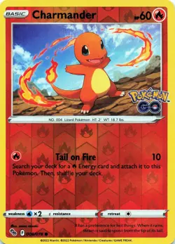 Charmander 008/078 - REVERSE HOLO - Pokemon GO - NM - Image 1