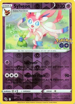 Sylveon 035/078 - REVERSE HOLO - Pokemon GO - NM - Image 1
