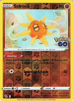 Solrock 039/078 - REVERSE HOLO - Pokemon GO - NM - Image 1
