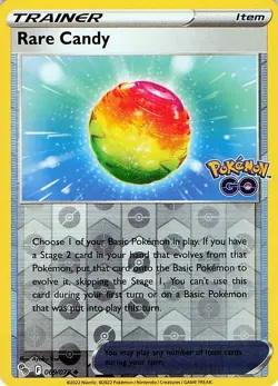 Rare Candy 069/078 - REVERSE HOLO - Pokemon GO - NM - Image 1
