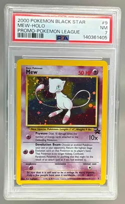 2000 Pokemon Black Star 9 Mew Holo Promo PSA 7 140361405 - Image 1