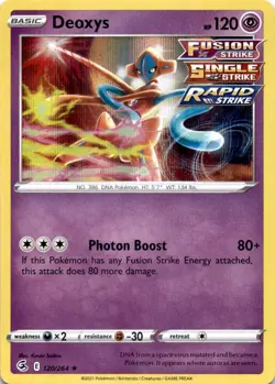 DEOXYS 120/264 HOLO R FUSION STRIKE POKEMON HOLO MP - Image 1