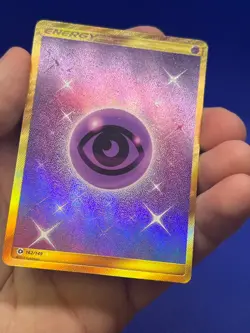 Pokemon SM Sun & Moon Base Set Psychic Energy 162/149 Gold Secret Rare HP/DMG - Image 3
